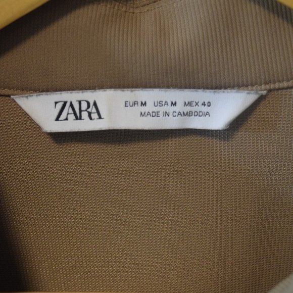 Zara Beige Zippered Overshirt - Picture 3 of 4